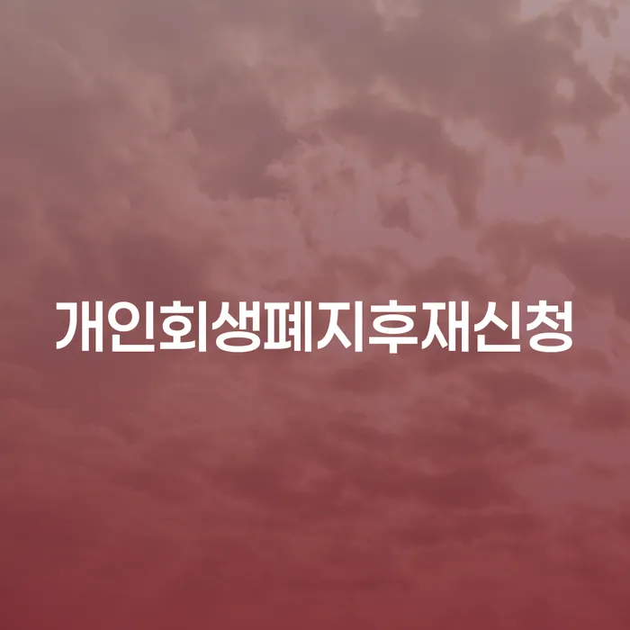 개인회생 개인회생 문제해결방법 신청했을 경우