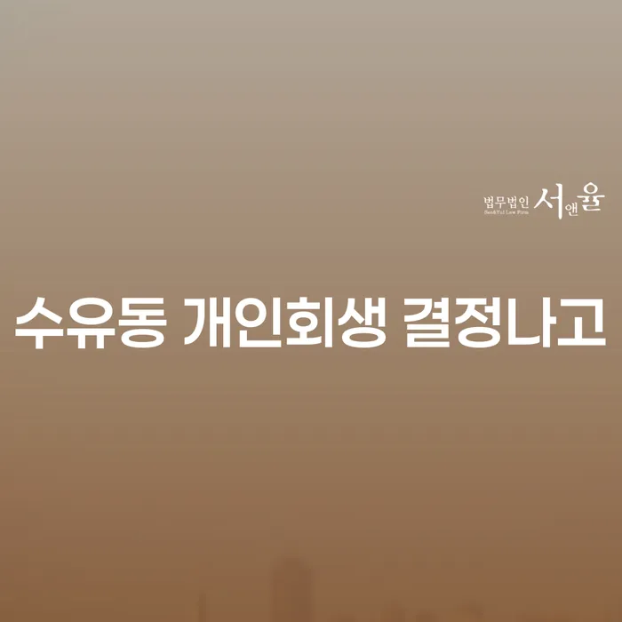 수유동 개인회생 결정나고