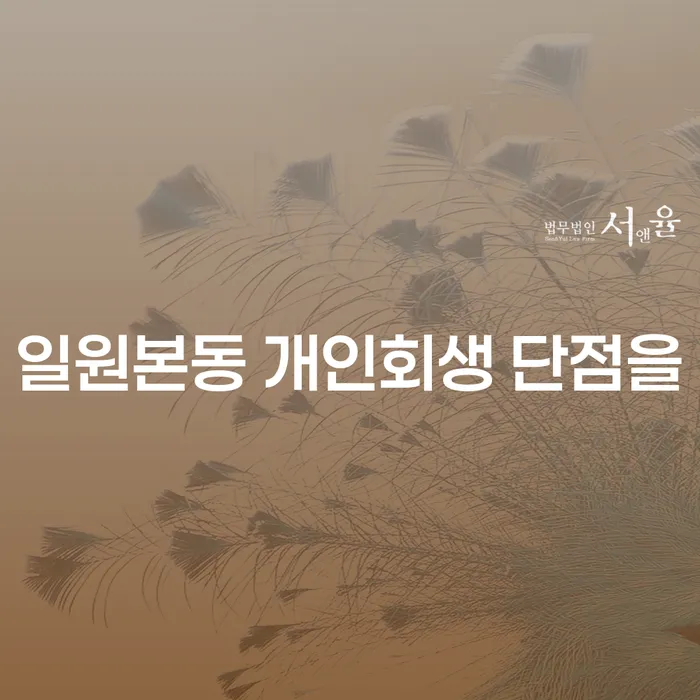 일원본동 개인회생 단점을
