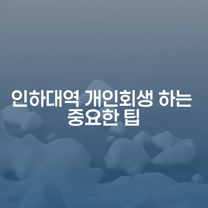 인하대역 개인회생 하는 중요한 팁